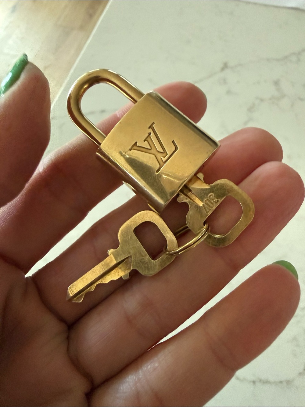 Louis Vuitton Gold-Tone Lock Padlock with Matching Keys